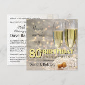 80e verjaardag - Persoonlijke uitnodigingen (Voorkant / Achterkant)