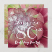 80e verjaardag Pink Dahlia BY06 Kaart (Voorkant / Achterkant)