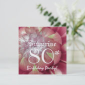 80e verjaardag Pink Dahlia BY06 Kaart (Staand voorkant)
