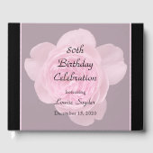 80e verjaardag Pink Rose Guest Book Gastenboek (Voorkant)