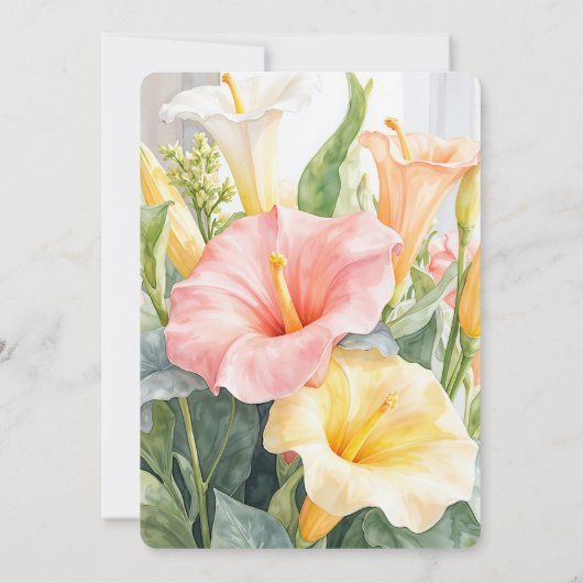 80e verjaardag Prachtige lentebloemen Kaart (Achterkant)