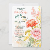 80e verjaardag Prachtige lentebloemen Kaart (Voorkant)