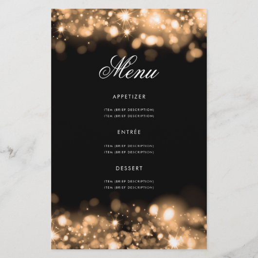 80e verjaardag Programma Glam Licht Gold Menu (Achterkant)