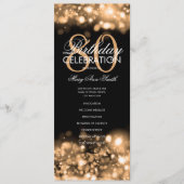 80e verjaardag programma Glam Lights Gold w / Menu (Voorkant)