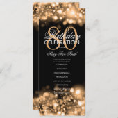 80e verjaardag programma Glam Lights Gold w / Menu (Voorkant / Achterkant)