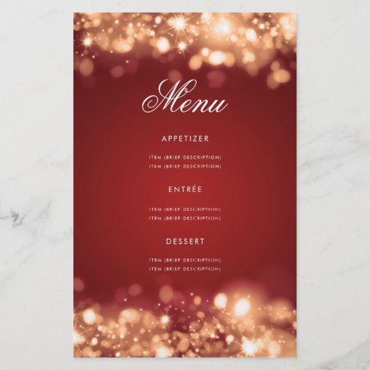 80e verjaardag programma Glam Lights Goud Rood Men Flyer (Achterkant)