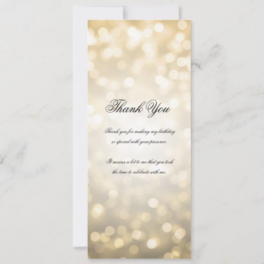 80e Verjaardag Programma Gold Bokeh w / Dank u (Achterkant)
