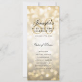 80e Verjaardag Programma Gold Bokeh w / Dank u (Voorkant)