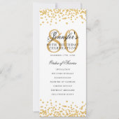 80e verjaardag programma Gold Confetti Menu (Voorkant)