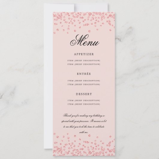 80e Verjaardag Programma Menu Bedankt Roos Gold Bl (Achterkant)