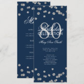 80e verjaardag Programma Zilveren Navy Glitter Men (Voorkant / Achterkant)