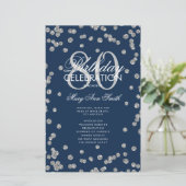 80e verjaardag Programma Zilveren Navy Glitter Men (Staand voorkant)