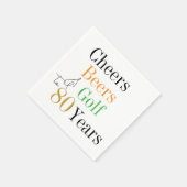 80e verjaardag Proost Beers Golf minimaal feest Servet (Hoek)