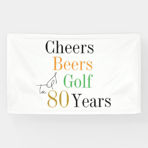 80e verjaardag Proost Beers Golf minimaal feest Spandoek