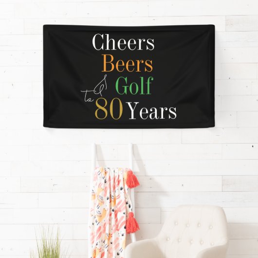80e verjaardag Proost Beers Golf Party Spandoek (Insitu)