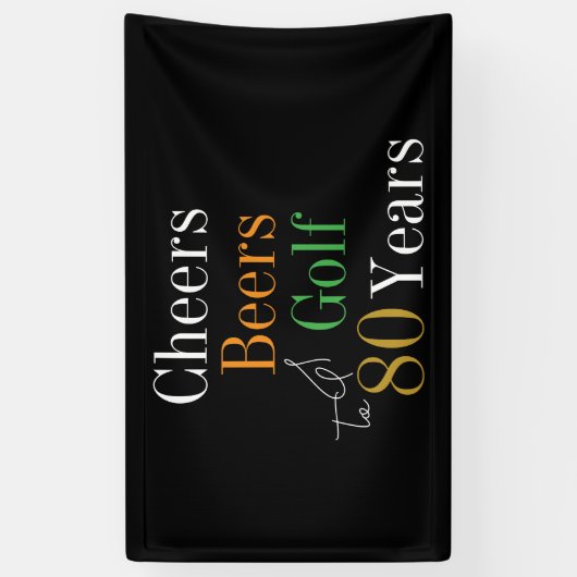 80e verjaardag Proost Beers Golf Party Spandoek (Verticaal)