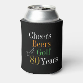 80e verjaardag Proost Beers Golf Zwart Goud Party Blikjeskoeler