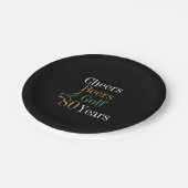 80e verjaardag Proost Beers Golf Zwart Goud Party Papieren Bordje (Gekanteld)