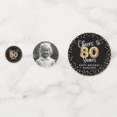 80e verjaardag Proost op 80 jaar 2 Foto's Confetti (Voorkanten)