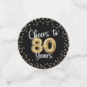 80e verjaardag Proost op 80 jaar 2 Foto's Confetti (Kleine voorkant)