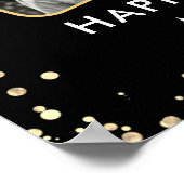 80e verjaardag Proost op 80 jaar 2 Foto's Zwart Poster (Hoek)