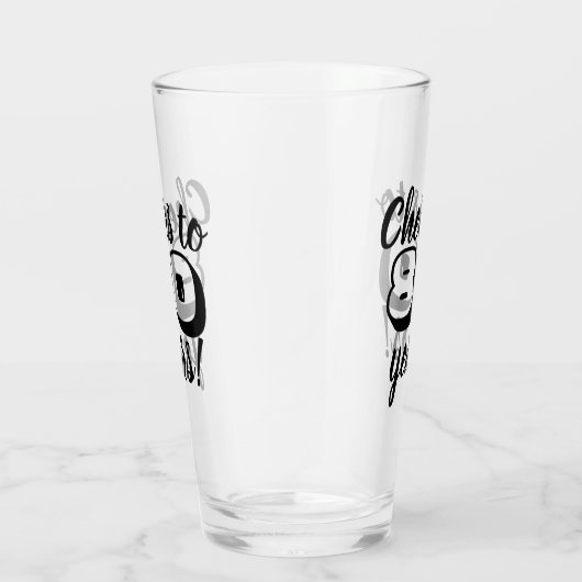 80e verjaardag Proost op 80 jaar Bier / Drink Glas (Rechts)