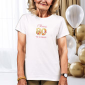 80e verjaardag Proost op 80 Jaar Bloemen Goud Numm T-shirt