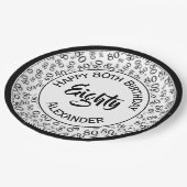 80e verjaardag Random Number Pattern Black/White Papieren Bordje (Gekanteld)