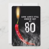 80e verjaardag Red Hot Pepper Candle Kaart (Voorkant)
