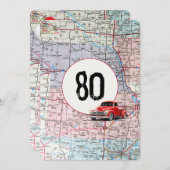 80e verjaardag Red Retro Truck Kaart (Voorkant / Achterkant)