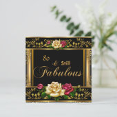 80e verjaardag Red Rose Gold  Kaart (Staand voorkant)