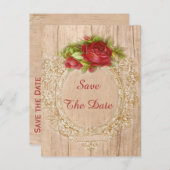  80e Verjaardag Red Rose Houten Lijst Aankondigingskaart (Voorkant / Achterkant)