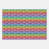 80e verjaardag regenboog strepen inpakpapier vel (Voorkant 2)