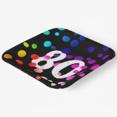 80e verjaardag RegenboogStippen op zwart Papieren Bordje (Gebogen)