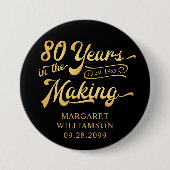 80e verjaardag Retro jaren in de maak naam Ronde Button 7,6 Cm (Voorkant)