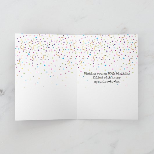 80e verjaardag Retrotypemachine Kaart (Binnen)