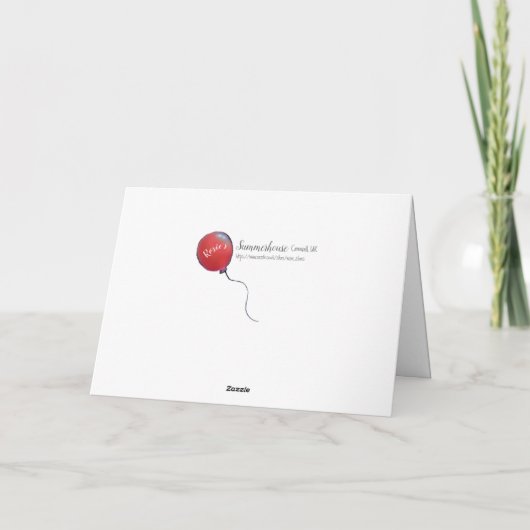 80e verjaardag rode ballon - betaalkaart feestdagen kaart (Achterkant)