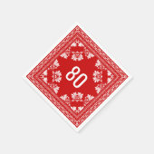 80e verjaardag Rode Bandana Servet (Hoek)