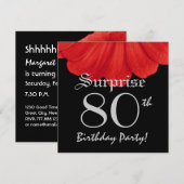 80e verjaardag Rode ventilator Z305 Kaart (Voorkant / Achterkant)