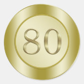 80e verjaardag ronde sticker (Voorkant)
