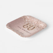 80e Verjaardag roos Gold Blush Pink Naam Papieren Bordje (Gebogen)