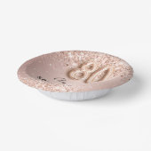 80e Verjaardag roos Gold Blush Pink Naam Papieren Kommen (Gebogen)