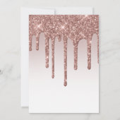 80e verjaardag Roos Gold Glitter Drip Kaart (Achterkant)