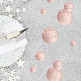 80e verjaardag roos goud glitter druppelt roze confetti