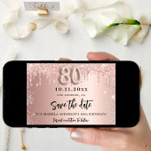 80e verjaardag roos goud roze zilver save the date