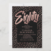 80e Verjaardag Roos Gouden Confetti Kaart (Voorkant)