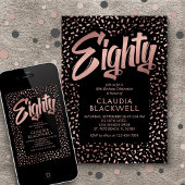 80e Verjaardag Roos Gouden Confetti Kaart