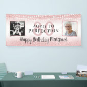 80e Verjaardag Roos Gouden Foto VEROUDERD TOT IN D Spandoek (Beurs)