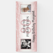 80e Verjaardag Roos Gouden Foto VEROUDERD TOT IN D Spandoek (Verticaal)