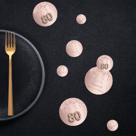 80e verjaardag roos gouden roze monogram confetti